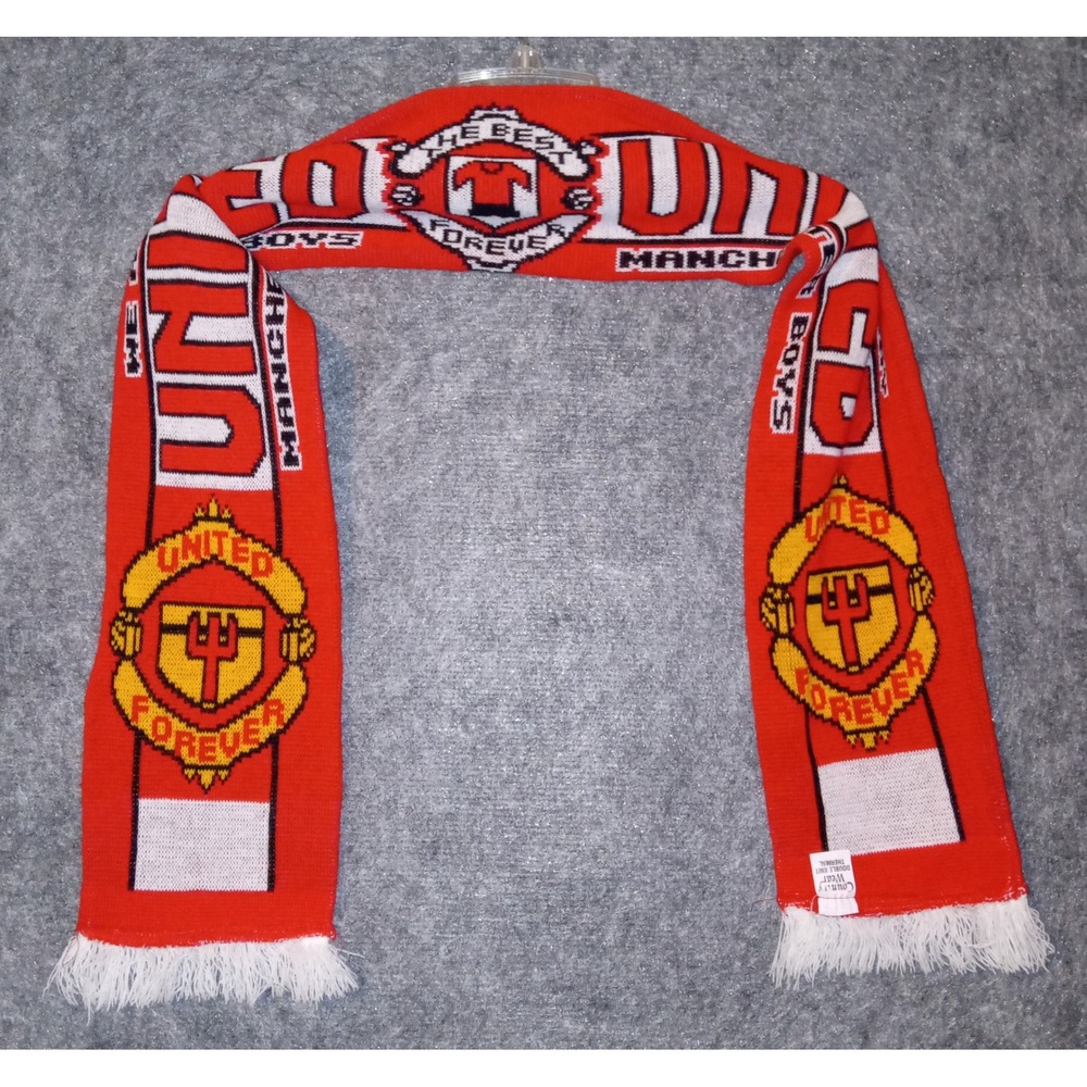 Country Wear Manchester United Scarf Unisex OS Red White United Forever Knit